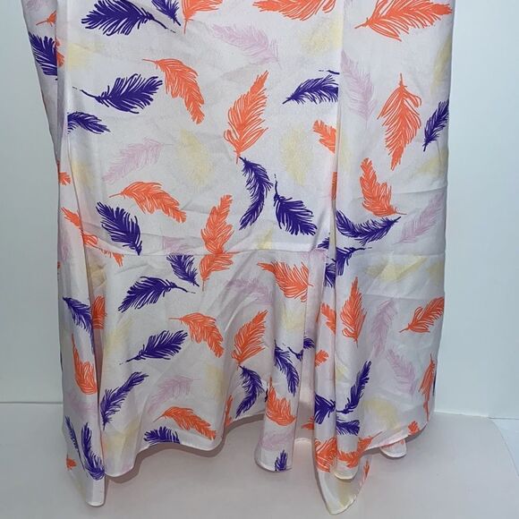 CeCe Women's Multicolor Feather Print Sleeveless Midi Dress Size 4/Small - Picture 4 of 9